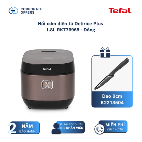 Nồi cơm điện tử Delirice Plus 1.8L RK776968 - Đồng