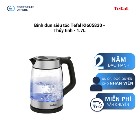 Bình đun siêu tốc Tefal KI605830 - Thủy tinh - 1.7L