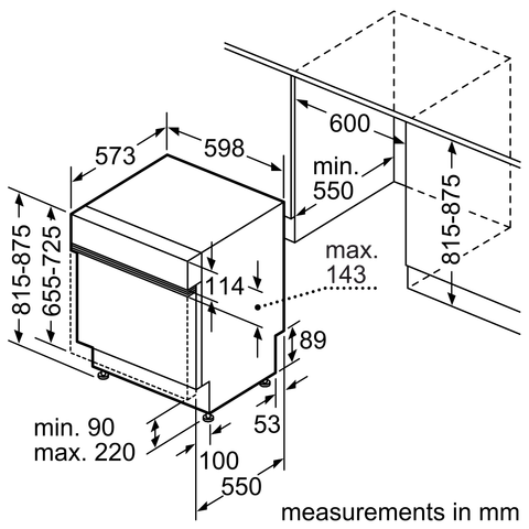 Máy Rửa Chén Bát Bán Âm Bosch 14 Bộ SMI4HCS48E - Series 4 (60cm)