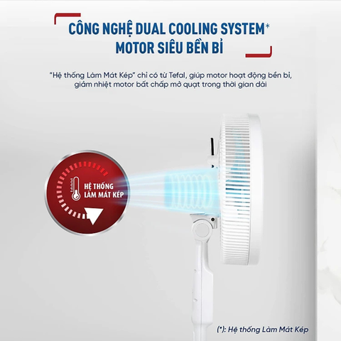 Quạt đứng TEFAL TB Silence Plus VH689990 - Trắng Cánh Xanh