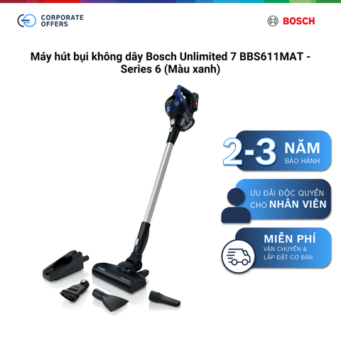 Máy hút bụi không dây Bosch Unlimited 7 BBS611MAT - Series 6 (Màu xanh)