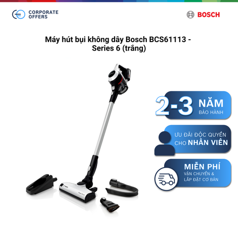 Máy hút bụi không dây Bosch BCS61113 - Series 6 (trắng)