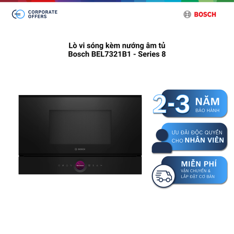Lò vi sóng kèm nướng âm tủ Bosch BEL7321B1 - Series 8