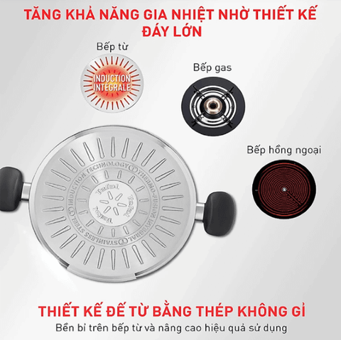 Bộ nồi Tefal Primary 16/18/20cm (Tặng 1 Dao gọt trái cây Tefal Comfort 9cm)