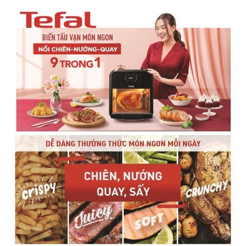 Nồi chiên không dầu Tefal 9 trong 1 Easy fry Oven Grill FW501815 (Tặng 1 Hộp nhựa vuông Tefal 1.2L)