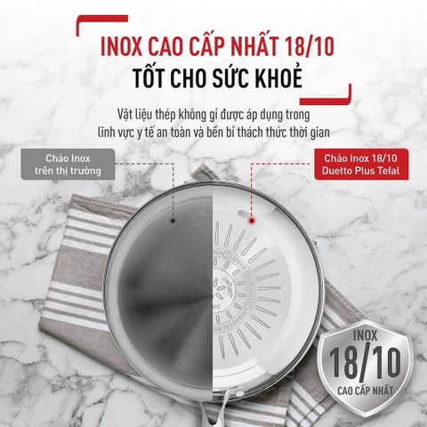 Chảo chiên Inox cao cấp Tefal Duetto Plus 28cm