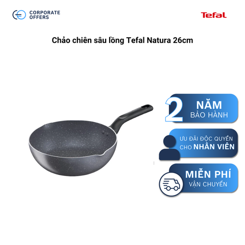 [QUÀ TẶNG KHÔNG BÁN] Chảo chiên sâu lồng Tefal Natura 26cm