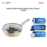 Chảo nồi Tefal có nắp đa năng 3 trong 1 (24cm) - Vanilla (Vàng nhạt)