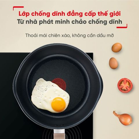 Chảo nồi Tefal có nắp đa năng 3 trong 1 (24cm) - Vanilla (Vàng nhạt)