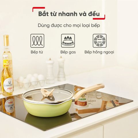 Chảo nồi Tefal có nắp đa năng 3 trong 1 (24cm) - Đen