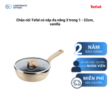 Chảo nồi Tefal có nắp đa năng 3 trong 1 (22cm) - Vanilla (vàng nhạt)