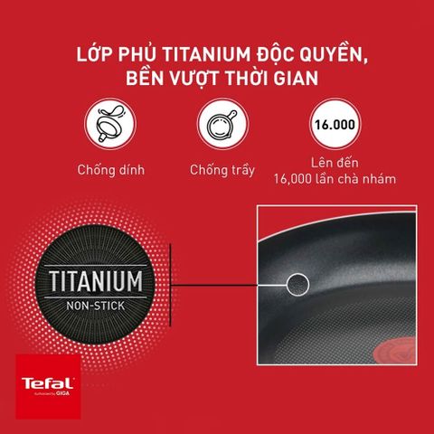 [QUÀ TẶNG KHÔNG BÁN] Chảo sâu lồng chống dính đáy từ Tefal Day By Day 24cm