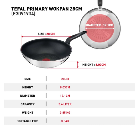 Chảo xào Tefal Primary 28cm