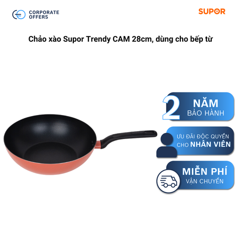 Chảo xào Supor Trendy CAM 28cm, dùng cho bếp từ
