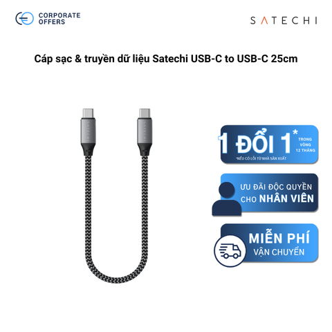Cáp sạc & truyền dữ liệu Satechi USB-C to USB-C 25cm