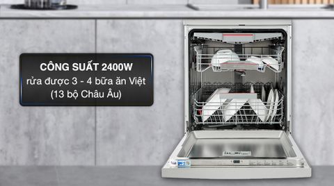 Máy rửa chén độc lập Bosch SMS6ECI93E Inox, chống vân tay (60 cm) - Series 6