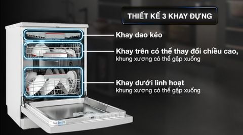Máy rửa chén độc lập Bosch SMS6ECI93E Inox, chống vân tay (60 cm) - Series 6