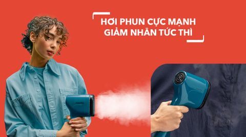 Bàn ủi hơi nước cầm tay Pure Pop Tefal DT2022E1 - Cam carrot (Tặng 1 Hộp nhựa vuông Tefal Masterseal 0.8L)