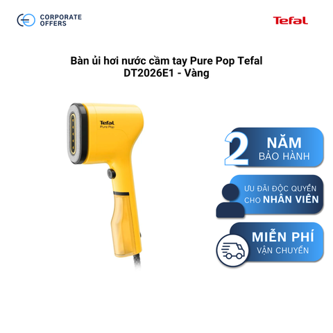 Bàn ủi hơi nước cầm tay Pure Pop Tefal DT2026E1 -  Vàng (Tặng 1 Hộp nhựa vuông Tefal Masterseal 0.8L)