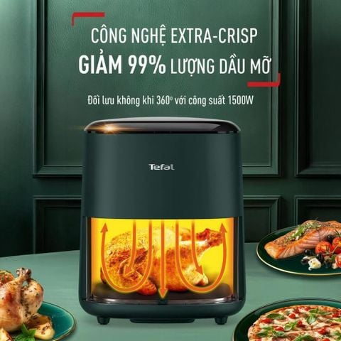 Nồi chiên không dầu điện tử Tefal Easy Max 5L EY245310 (Tặng 1 Chảo chiên Tefal Natura 20cm)