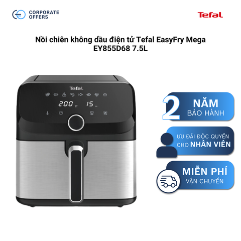 Nồi chiên không dầu điện tử Tefal EasyFry Mega EY855D68 7.5L
