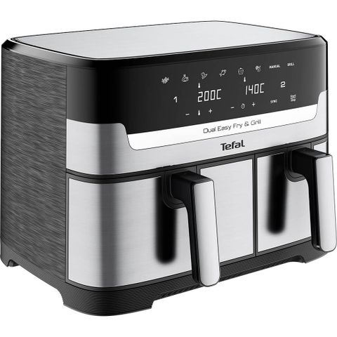 Nồi chiên không dầu điện tử Tefal Dual Easy Fry & Grill EY905D10