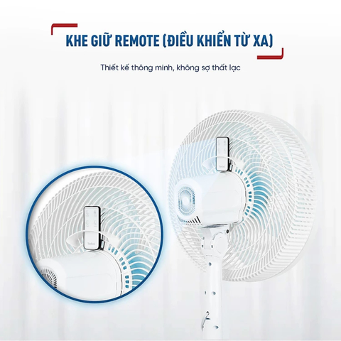 Quạt đứng TEFAL TB Silence Plus VH689990 - Trắng Cánh Xanh