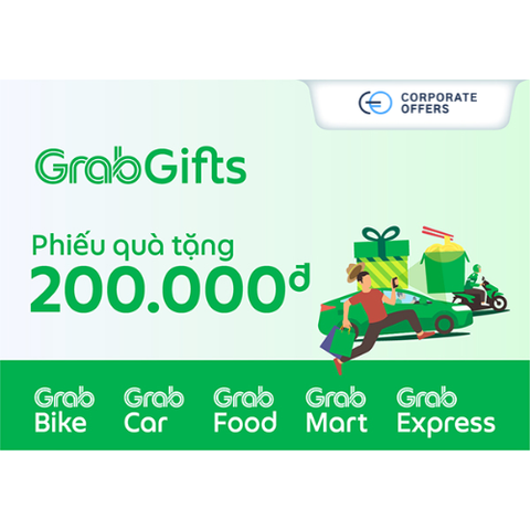 [E-VOUCHER] GRAB - Phiếu Quà Tặng GrabGifts 200K