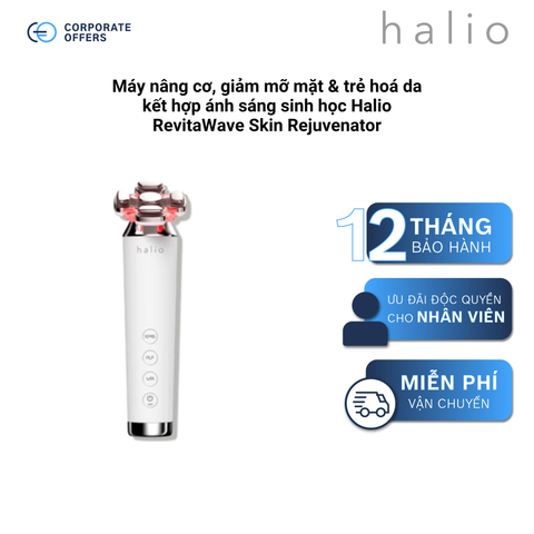 Máy nâng cơ, giảm mỡ mặt & trẻ hoá da kết hợp ánh sáng sinh học Halio RevitaWave Skin Rejuvenator