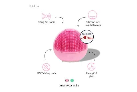 Máy rửa mặt Halio Sensitive Facial Cleansing & Massaging Device