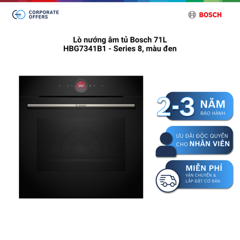 Lò nướng âm tủ Bosch 71L HBG7341B1 - Series 8, màu đen