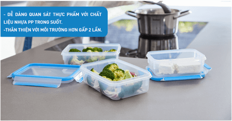 [QUÀ TẶNG KHÔNG BÁN] Hộp nhựa vuông Tefal Masterseal Fresh K3021422 - 1.2L - xanh