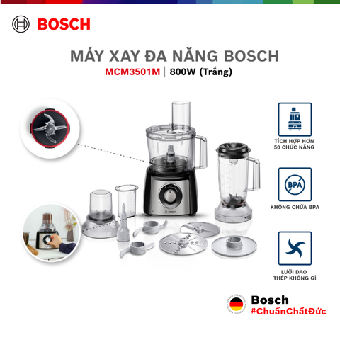 Máy xay đa năng Bosch MCM3501M 800W 50 chức năng (đen)