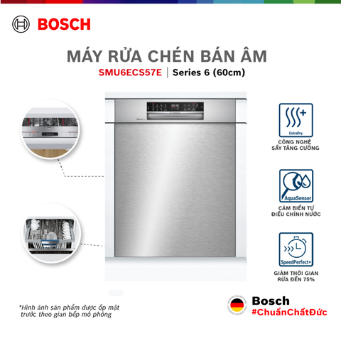 Máy Rửa Chén Bát Bán Âm 14 Bộ Bosch SMU6ECS57E - Series 6 (60cm)