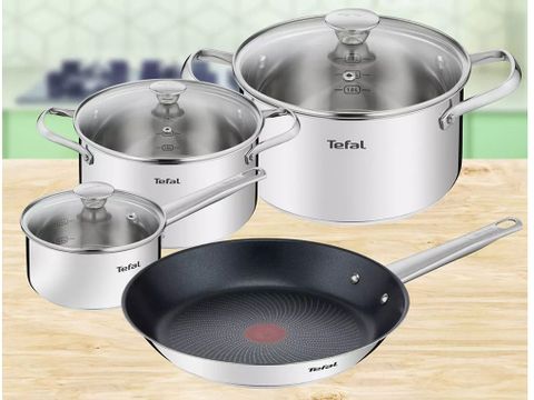 Bộ nồi chảo Inox cao cấp Tefal Cook Eat B922S784 (16, 20, 24, 28cm)