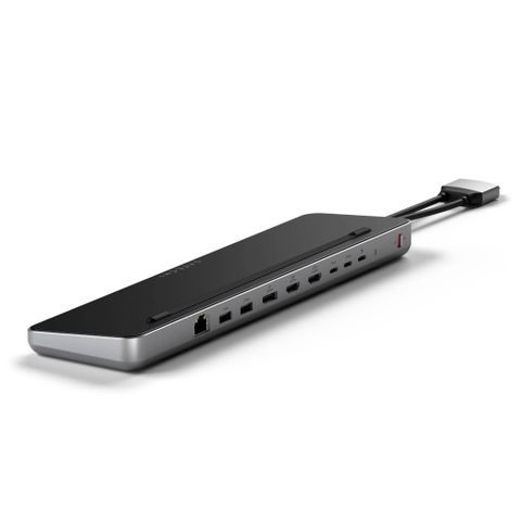 Dock dual USB-C kiêm đế Satechi (có khe hỗ trợ SSD M2 SATA/NVMe)