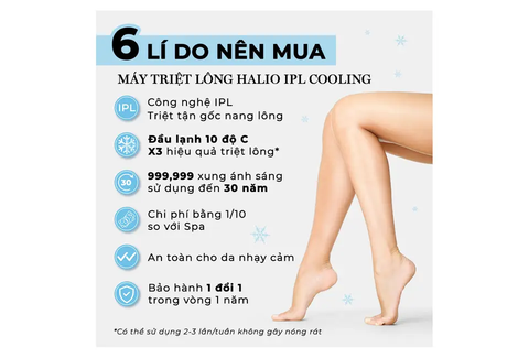 Máy triệt lông lạnh cá nhân Halio IPL Cooling Hair Removal Device
