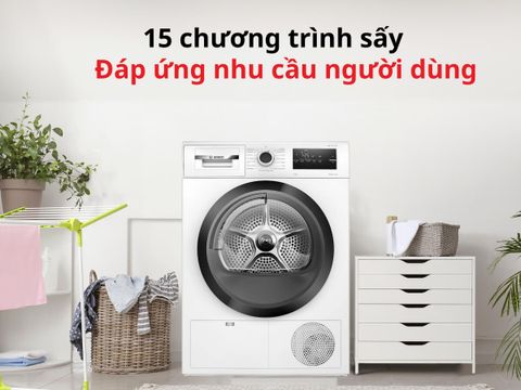Máy sấy bơm nhiệt 8Kg Bosch WTH85008SG - Series 4