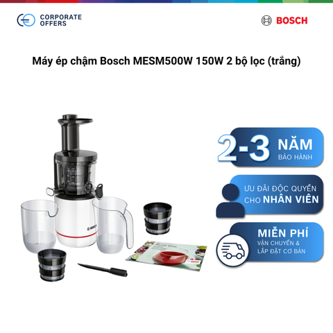 Máy ép chậm Bosch MESM500W 150W 2 bộ lọc (trắng)