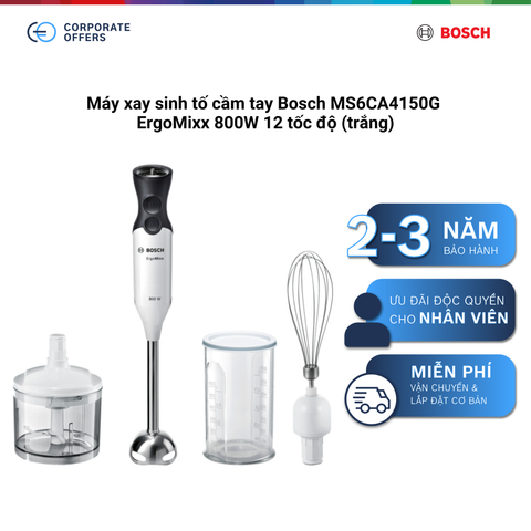 Máy xay sinh tố cầm tay Bosch MS6CA4150G ErgoMixx 800W 12 tốc độ (trắng)