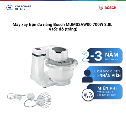 Máy xay trộn đa năng Bosch MUMS2AW00 700W 3.8L 4 tốc độ (trắng)