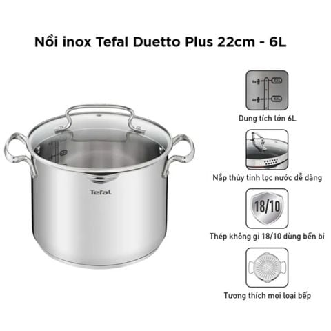 Nồi Inox cao cấp Duetto Plus 22cm