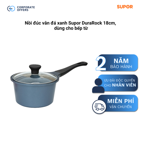 Nồi đúc vân đá xanh Supor DuraRock 18cm, dùng cho bếp từ