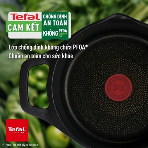Nồi đúc cao cấp Tefal Robusto có miệng rót 24cm (Tặng 1 Dao gọt trái cây Tefal Comfort 9cm)