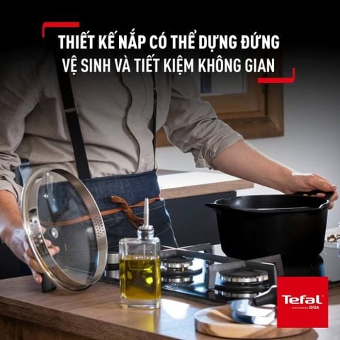 Nồi đúc cao cấp Tefal Robusto có miệng rót 24cm (Tặng 1 Dao gọt trái cây Tefal Comfort 9cm)
