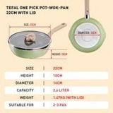 Chảo nồi Tefal có nắp đa năng 3 trong 1 (22cm) - Xanh