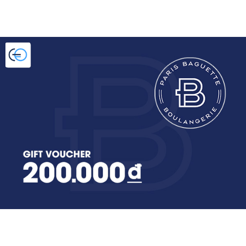 [E-VOUCHER] Paris Baguette - Phiếu quà tặng tiền mặt Paris Baguette 200k