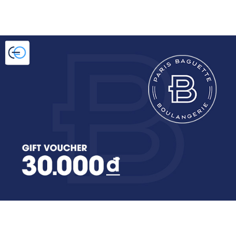 [E-VOUCHER] Paris Baguette - Phiếu quà tặng tiền mặt Paris Baguette 30k