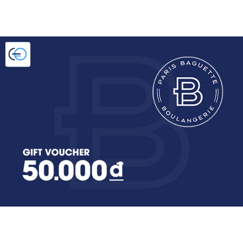 [E-VOUCHER] Paris Baguette - Phiếu quà tặng tiền mặt Paris Baguette 50k