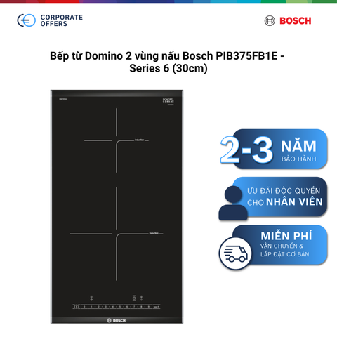 Bếp từ Domino 2 vùng nấu Bosch PIB375FB1E - Series 6 (30cm)